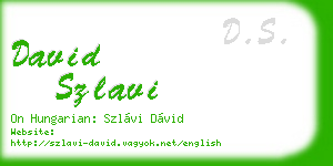 david szlavi business card